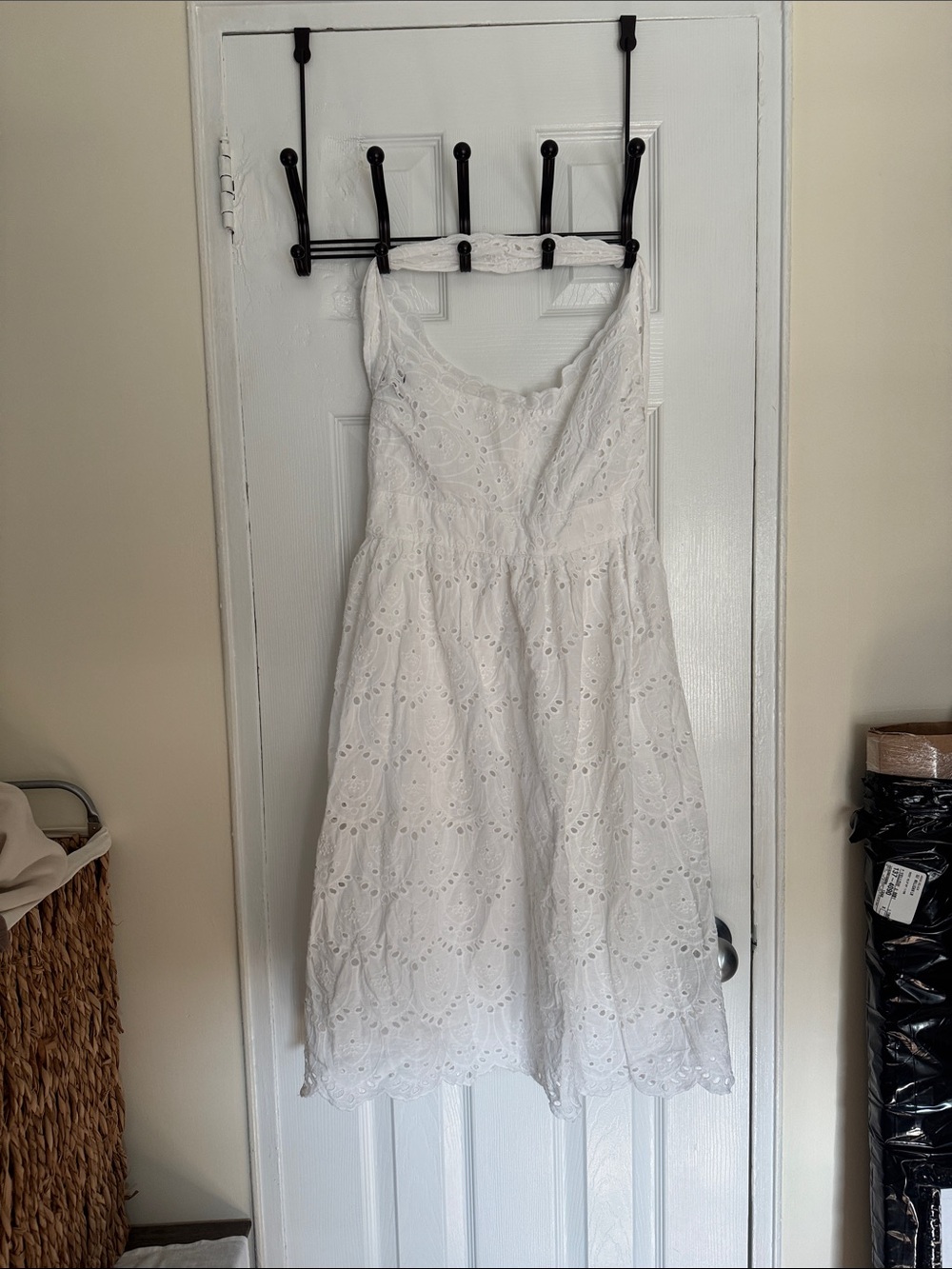 French Connection White Eyelet Sleeveless Mini Dress